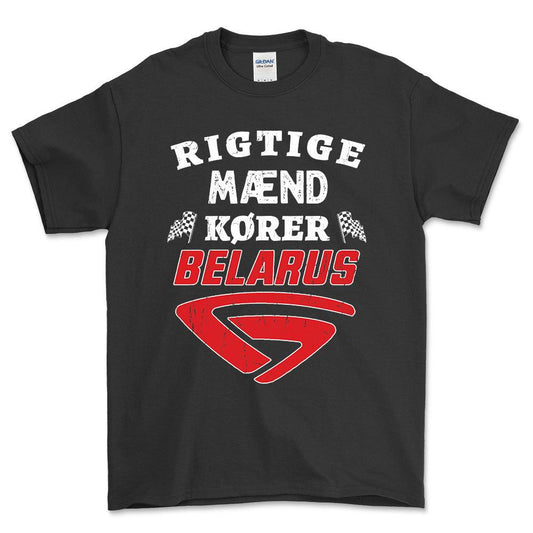 Belarus Rigtige Mænd Kører - Unisex T-Shirt , Bomuld-Beklædning-Belarus-Sort-S-Forside-Garage Culture Shop- garage - man cave - merchandise