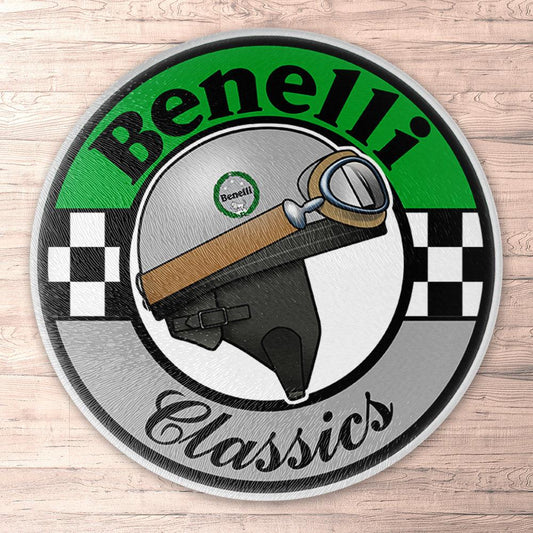 Benelli Classics Runde Skilte , Musemåtte Rundt , Kop Underlag, Underlagssæt-Runde Skilte-Benelli-Garage Culture Shop- garage - man cave - merchandise