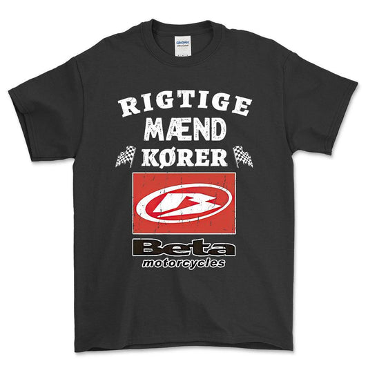 Beta Rigtige Mænd Kører - Unisex T-Shirt , Bomuld-Beklædning-Beta-Sort-S-Forside-Garage Culture Shop- garage - man cave - merchandise