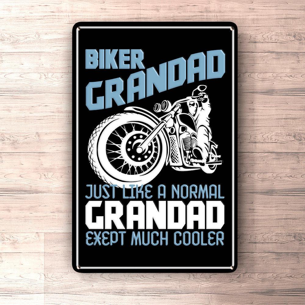 Biker Grandad Just Like A Normal Grandad Exept Much Cooler Skilte, Musemåtte, Dækkeserviet, Dørmåtte-Skilte-Biker-Garage Culture Shop- garage - man cave - merchandise
