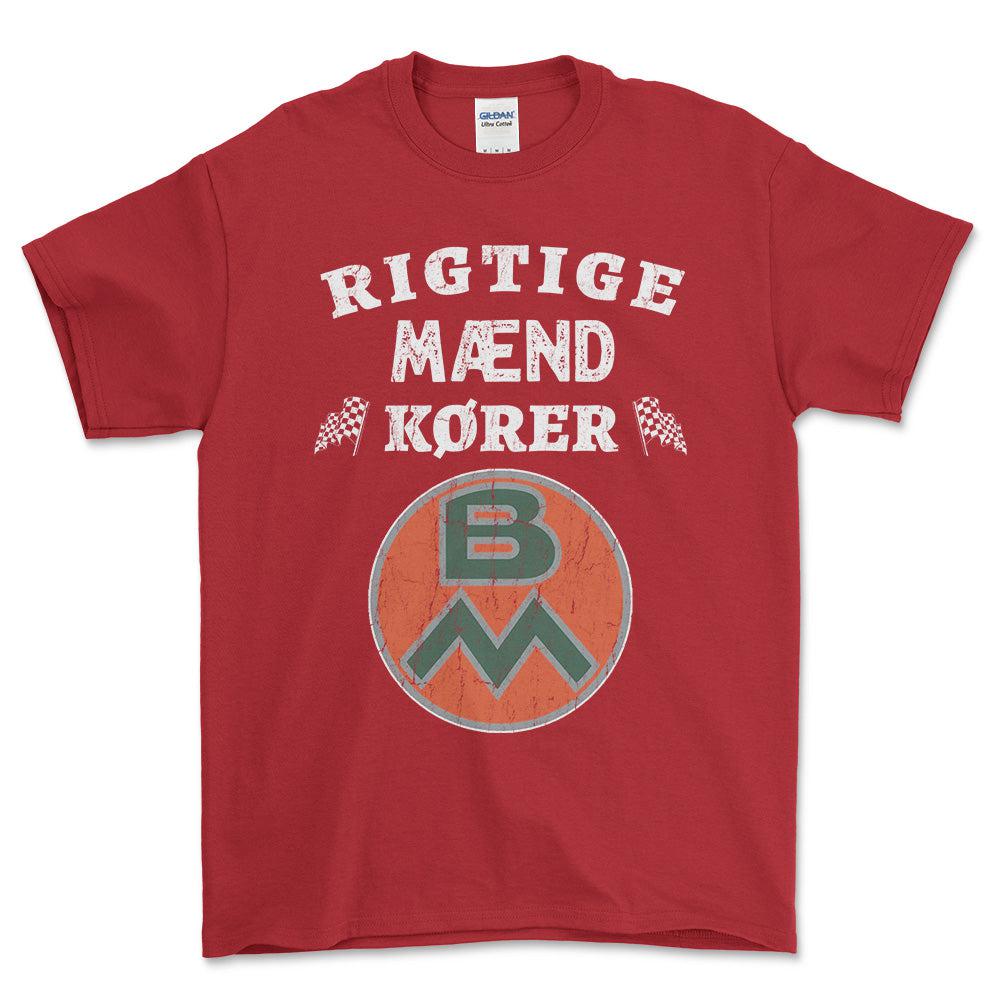 Bolinder Munktell Rigtige Mænd Kører - Unisex T-Shirt , Bomuld-Beklædning-Bolinder Munktell-Rød-S-Forside-Garage Culture Shop- garage - man cave - merchandise