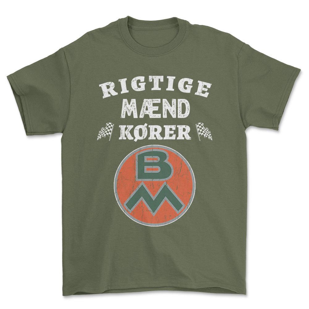 Bolinder Munktell Rigtige Mænd Kører - Unisex T-Shirt , Bomuld-Beklædning-Bolinder Munktell-Grøn Militær-S-Forside-Garage Culture Shop- garage - man cave - merchandise