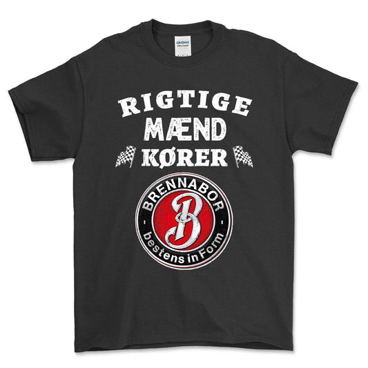 Brennabor Rigtige Mænd Kører - Unisex T-Shirt , Bomuld-Beklædning-Brennabor-Sort-S-Forside-Garage Culture Shop- garage - man cave - merchandise