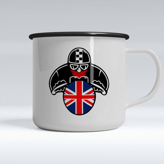 British Biker Emaljekrus-Krus-Nr-Garage Culture Shop- garage - man cave - merchandise