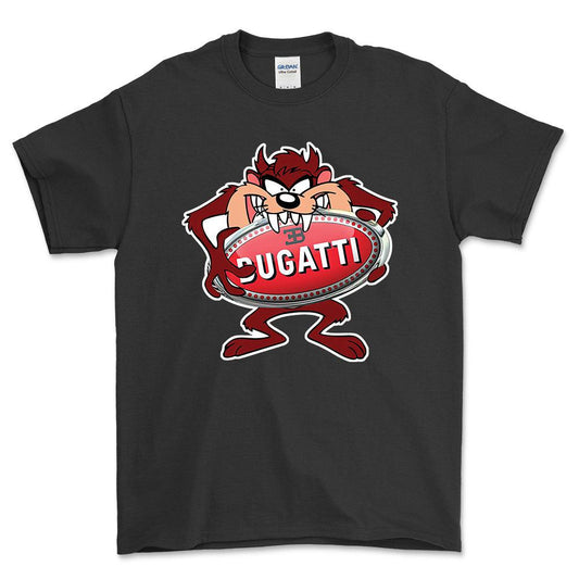 Bugatti TAZ Unisex T-Shirt , Bomuld-Beklædning-Bugatti-Sort-S-Forside-Garage Culture Shop- garage - man cave - merchandise