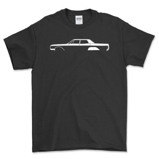 Buick Electra 225 4 door 1966 Silhuet - Unisex T-Shirt , Bomuld-Beklædning-Buick-Sort-S-Forside-Garage Culture Shop- garage - man cave - merchandise