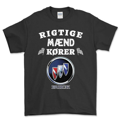 Buick Rigtige Mænd Kører Unisex T-Shirt , Bomuld-Beklædning-Buick-Sort-S-Forside-Garage Culture Shop- garage - man cave - merchandise