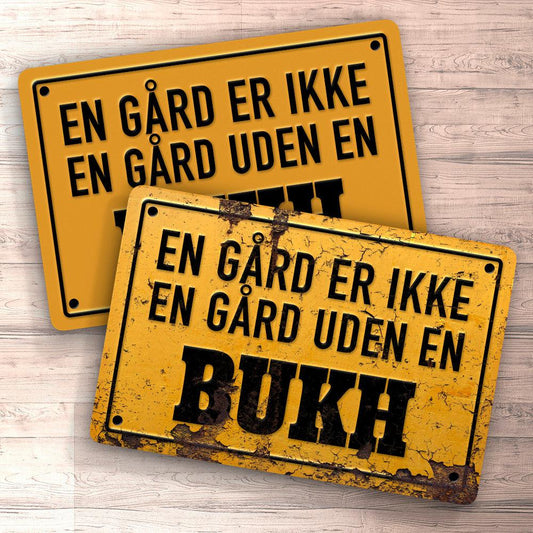 Bukh En Gård Er Ikke En Gård Uden En Bukh Skilte, Musemåtte, Dørmåtte-Skilte-Bukh-Garage Culture Shop- garage - man cave - merchandise