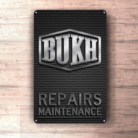 Bukh Repairs Maintenance Skilte, Musemåtte, Dørmåtte-Skilte-Bukh-Garage Culture Shop- garage - man cave - merchandise