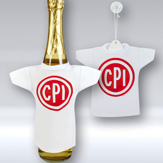 CPI - Mini T-shirt Et unikt biltilbehør og flaskecover med din billede, tekst. design-MiniTshirt-CPI-Garage Culture Shop- garage - man cave - merchandise