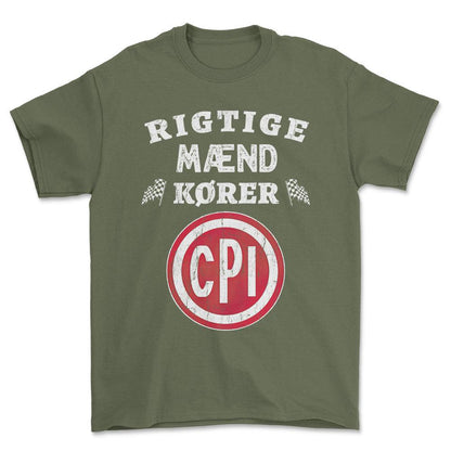 CPI Rigtige Mænd Kører - Unisex T-Shirt , Bomuld-Beklædning-CPI-Garage Culture Shop- garage - man cave - merchandise