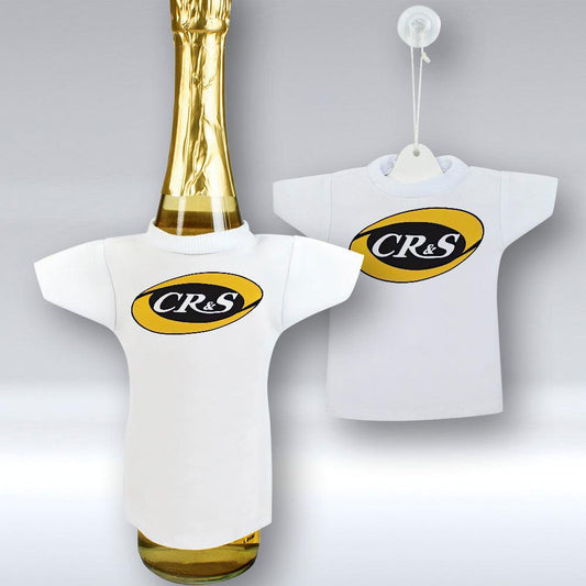 CR&S - Mini T-shirt Et unikt biltilbehør og flaskecover med din billede, tekst. design-MiniTshirt-CR&S-Garage Culture Shop- garage - man cave - merchandise