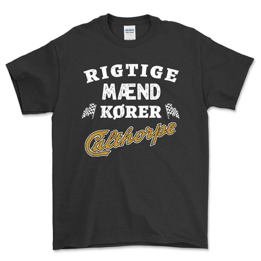 Calthorpe Rigtige Mænd Kører - Unisex T-Shirt , Bomuld-Beklædning-Calthorpe-Sort-S-Forside-Garage Culture Shop- garage - man cave - merchandise