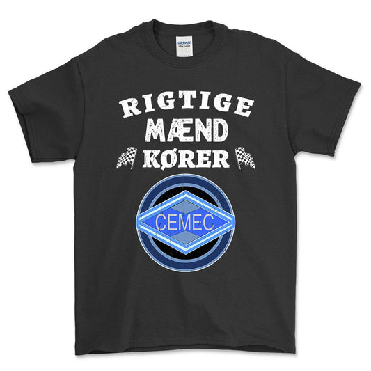 Cemec Rigtige Mænd Kører - Unisex T-Shirt , Bomuld-Beklædning-Cemec-Sort-S-Forside-Garage Culture Shop- garage - man cave - merchandise