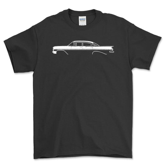 Chevrolet Bel Air 1959 Silhuet - Unisex T-Shirt , Bomuld-Beklædning-Chevrolet-Sort-S-Forside-Garage Culture Shop- garage - man cave - merchandise