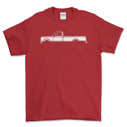 Chevrolet C20 Silhuet - Unisex T-Shirt , Bomuld-Beklædning-Chevrolet-Rød-S-Forside-Garage Culture Shop- garage - man cave - merchandise