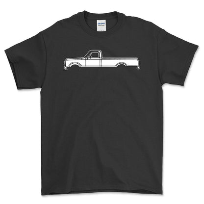 Chevrolet C20 Silhuet - Unisex T-Shirt , Bomuld-Beklædning-Chevrolet-Sort-S-Forside-Garage Culture Shop- garage - man cave - merchandise