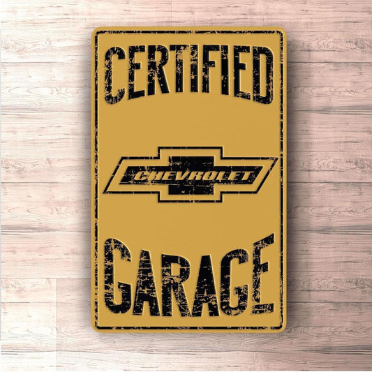 Chevrolet Certified Garage Skilte, Musemåtte, Dørmåtte-Skilte-Chevrolet-Garage Culture Shop- garage - man cave - merchandise