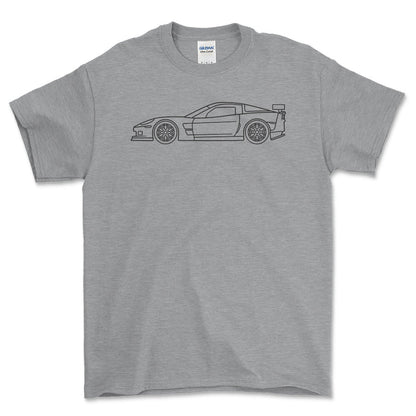 Chevrolet Corvette C6 ZR1 Outline - Unisex T-Shirt , Bomuld-Beklædning-Chevrolet-Grå Sport-S-Forside-Garage Culture Shop- garage - man cave - merchandise