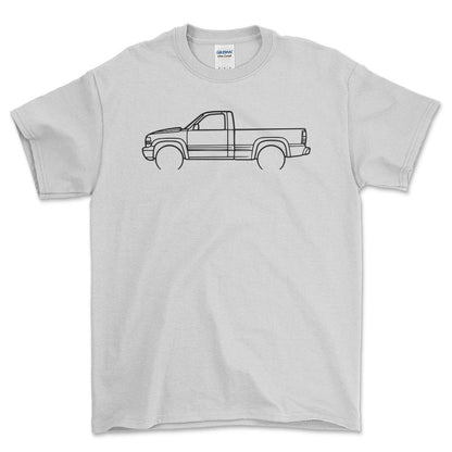 Chevrolet Silverado 21 Outline - Unisex T-Shirt , Bomuld-Beklædning-Chevrolet-Hvid-S-Forside-Garage Culture Shop- garage - man cave - merchandise