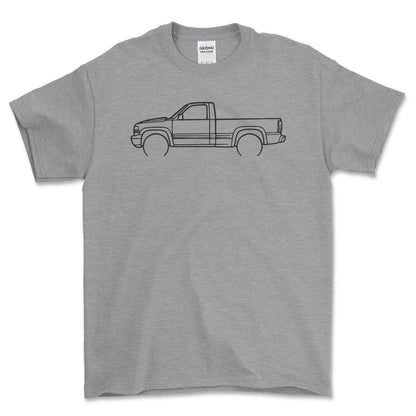 Chevrolet Silverado 21 Outline - Unisex T-Shirt , Bomuld-Beklædning-Chevrolet-Grå Sport-S-Forside-Garage Culture Shop- garage - man cave - merchandise