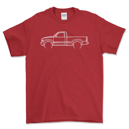 Chevrolet Silverado 21 Outline - Unisex T-Shirt , Bomuld-Beklædning-Chevrolet-Rød-S-Forside-Garage Culture Shop- garage - man cave - merchandise