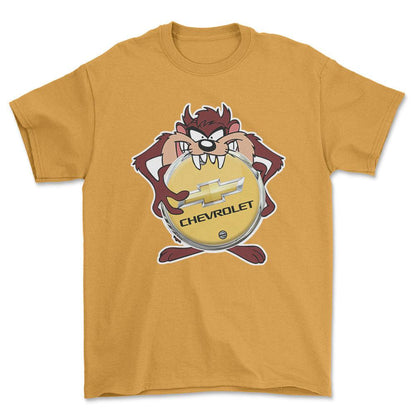 Chevrolet TAZ Unisex T-Shirt , Bomuld-Beklædning-Chevrolet-Guld-S-Forside-Garage Culture Shop- garage - man cave - merchandise