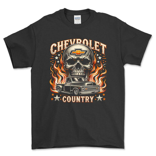 Chevrolet Truck - Chevrolet Country - Unisex T-Shirt , Bomuld-Beklædning-Chevrolet-Sort-S-Forside-Garage Culture Shop- garage - man cave - merchandise