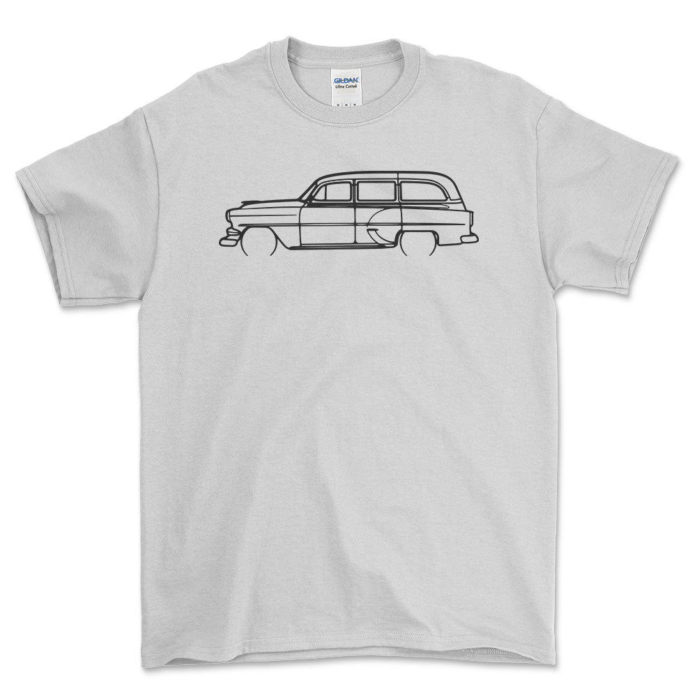 Chevrolet Wagon 1964 Outline - Unisex T-Shirt , Bomuld-Beklædning-Chevrolet-Hvid-S-Forside-Garage Culture Shop- garage - man cave - merchandise