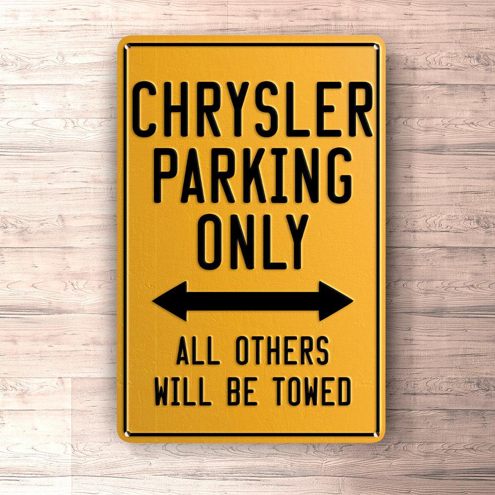 Chrysler Parking Only Skilte, Musemåtte, Dørmåtte-Parking skilte-Chrysler-Garage Culture Shop- garage - man cave - merchandise