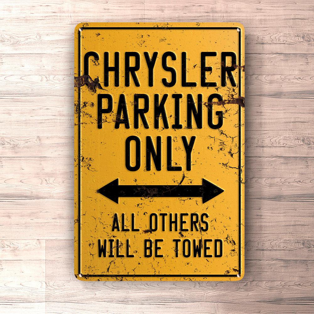 Chrysler Parking Only Skilte, Musemåtte, Dørmåtte-Parking skilte-Chrysler-Garage Culture Shop- garage - man cave - merchandise