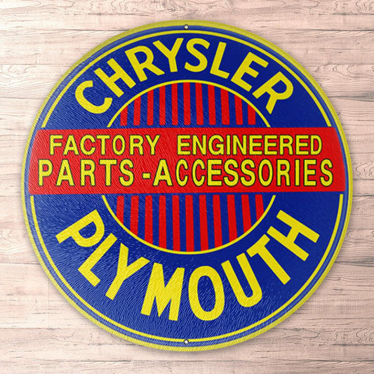 Chrysler Plymouth Parts , Runde Skilte , Musemåtte Rundt , Kop Underlag, Underlagssæt-Runde Skilte-Chrysler-Garage Culture Shop- garage - man cave - merchandise