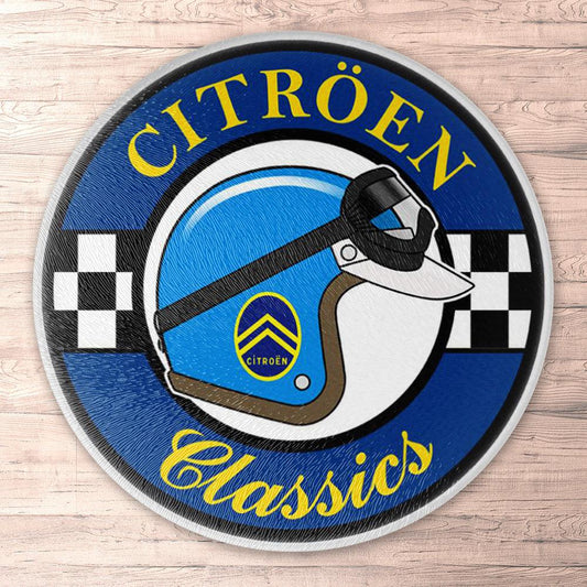 Citroen Classics Runde Skilte , Musemåtte Rundt , Kop Underlag, Underlagssæt-Runde Skilte-Citroen-Garage Culture Shop- garage - man cave - merchandise