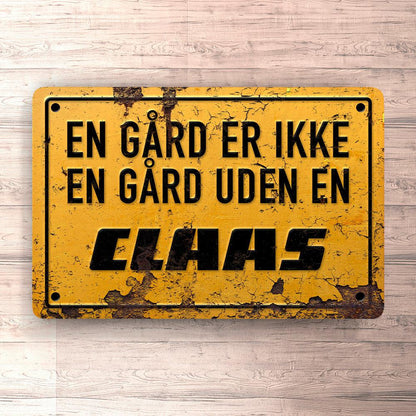 Claas En Gård Er Ikke En Gård Uden En Claas Skilte, Musemåtte, Dørmåtte-Skilte-Claas-Garage Culture Shop- garage - man cave - merchandise