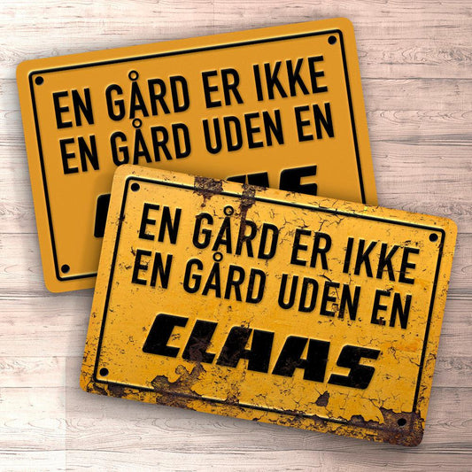 Claas En Gård Er Ikke En Gård Uden En Claas Skilte, Musemåtte, Dørmåtte-Skilte-Claas-Garage Culture Shop- garage - man cave - merchandise