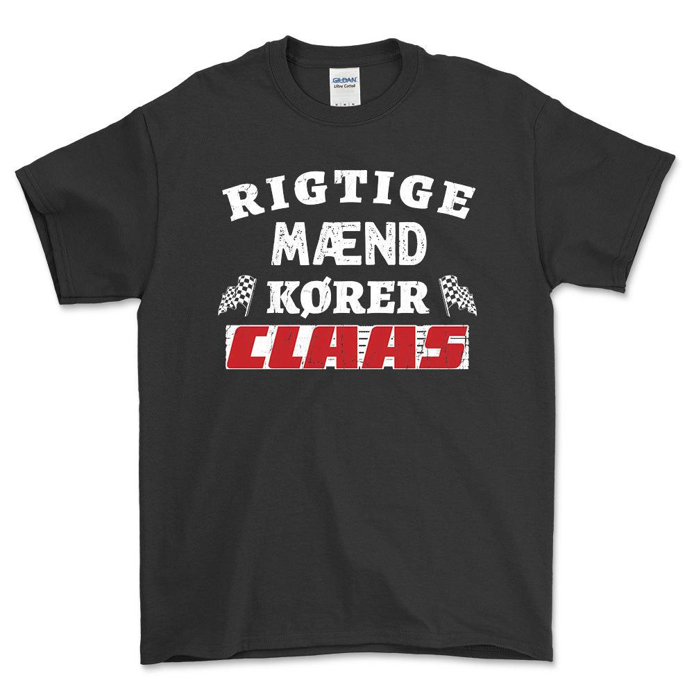 Claas Rigtige Mænd Kører - Unisex T-Shirt , Bomuld-Beklædning-Claas-Sort-S-Forside-Garage Culture Shop- garage - man cave - merchandise