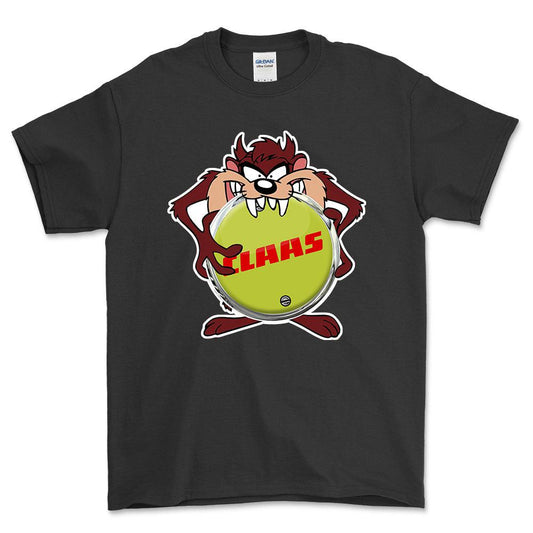 Claas TAZ Unisex T-Shirt , Bomuld-Beklædning-Claas-Sort-S-Forside-Garage Culture Shop- garage - man cave - merchandise