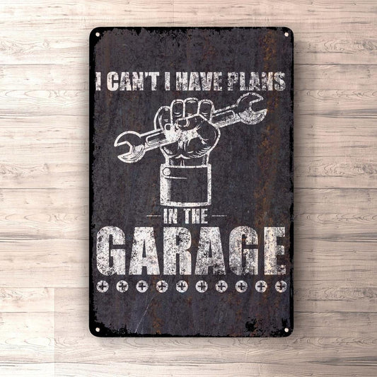 Copy Of I Can'T I Have Plans In The Garage 2 Skilte, Musemåtte, Dørmåtte-Skilte-Funny Garage-Garage Culture Shop- garage - man cave - merchandise