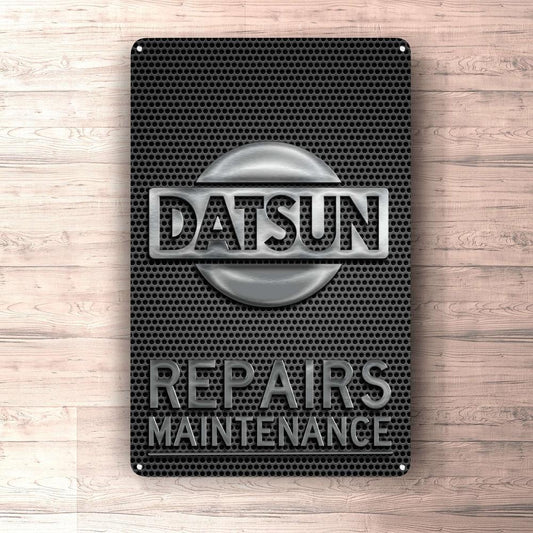 Datsun Repairs Maintenance Skilte, Musemåtte, Dørmåtte-Skilte-Datsun-Garage Culture Shop- garage - man cave - merchandise