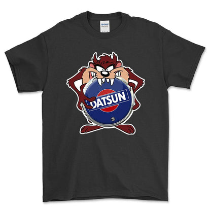 Datsun TAZ Unisex T-Shirt , Bomuld-Beklædning-Datsun-Sort-S-Forside-Garage Culture Shop- garage - man cave - merchandise