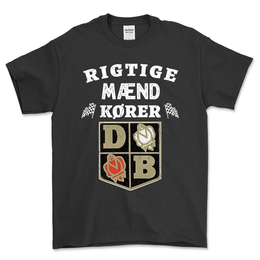 David Brown Rigtige Mænd Kører - Unisex T-Shirt , Bomuld-Beklædning-David Brown-Sort-S-Forside-Garage Culture Shop- garage - man cave - merchandise