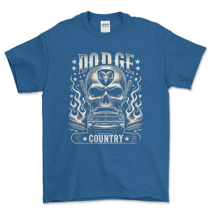 Dodge RAM - Dodge Country - Unisex T-Shirt , Bomuld-Beklædning-Dodge-Blå Royal-S-Forside-Garage Culture Shop- garage - man cave - merchandise