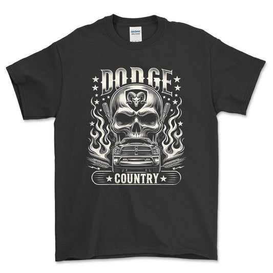 Dodge RAM - Dodge Country - Unisex T-Shirt , Bomuld-Beklædning-Dodge-Sort-S-Forside-Garage Culture Shop- garage - man cave - merchandise