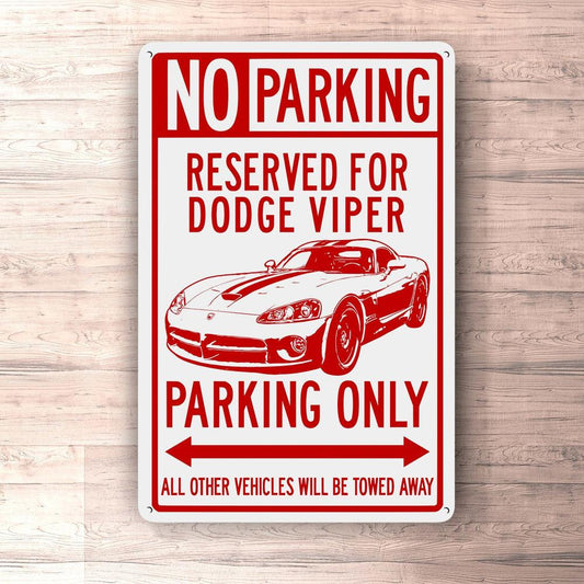 Dodge Viper Parking Only Skilte, Musemåtte, Dørmåtte-Parking skilte-Dodge-Garage Culture Shop- garage - man cave - merchandise