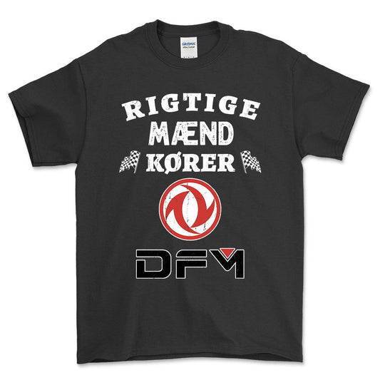 Dong Feng Rigtige Mænd Kører - Unisex T-Shirt , Bomuld-Beklædning-Dong Feng-Sort-S-Forside-Garage Culture Shop- garage - man cave - merchandise