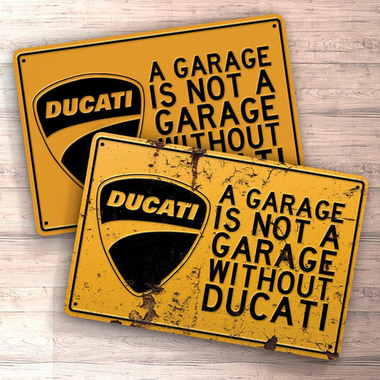 Ducati A Garage Is Not A Garage Without Ducati Skilte, Musemåtte, Dørmåtte-Skilte-Ducati-Garage Culture Shop- garage - man cave - merchandise