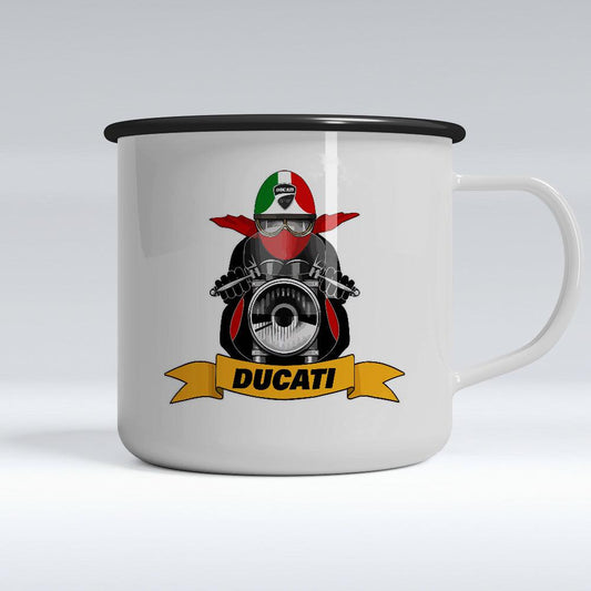 Ducati Biker Emaljekrus-Krus-Ducati-Garage Culture Shop- garage - man cave - merchandise