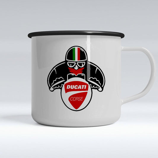 Ducati Biker Emaljekrus-Krus-Ducati-Garage Culture Shop- garage - man cave - merchandise