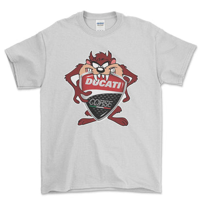 Ducati TAZ Unisex T-Shirt , Bomuld-Beklædning-Ducati-Hvid-S-Forside-Garage Culture Shop- garage - man cave - merchandise