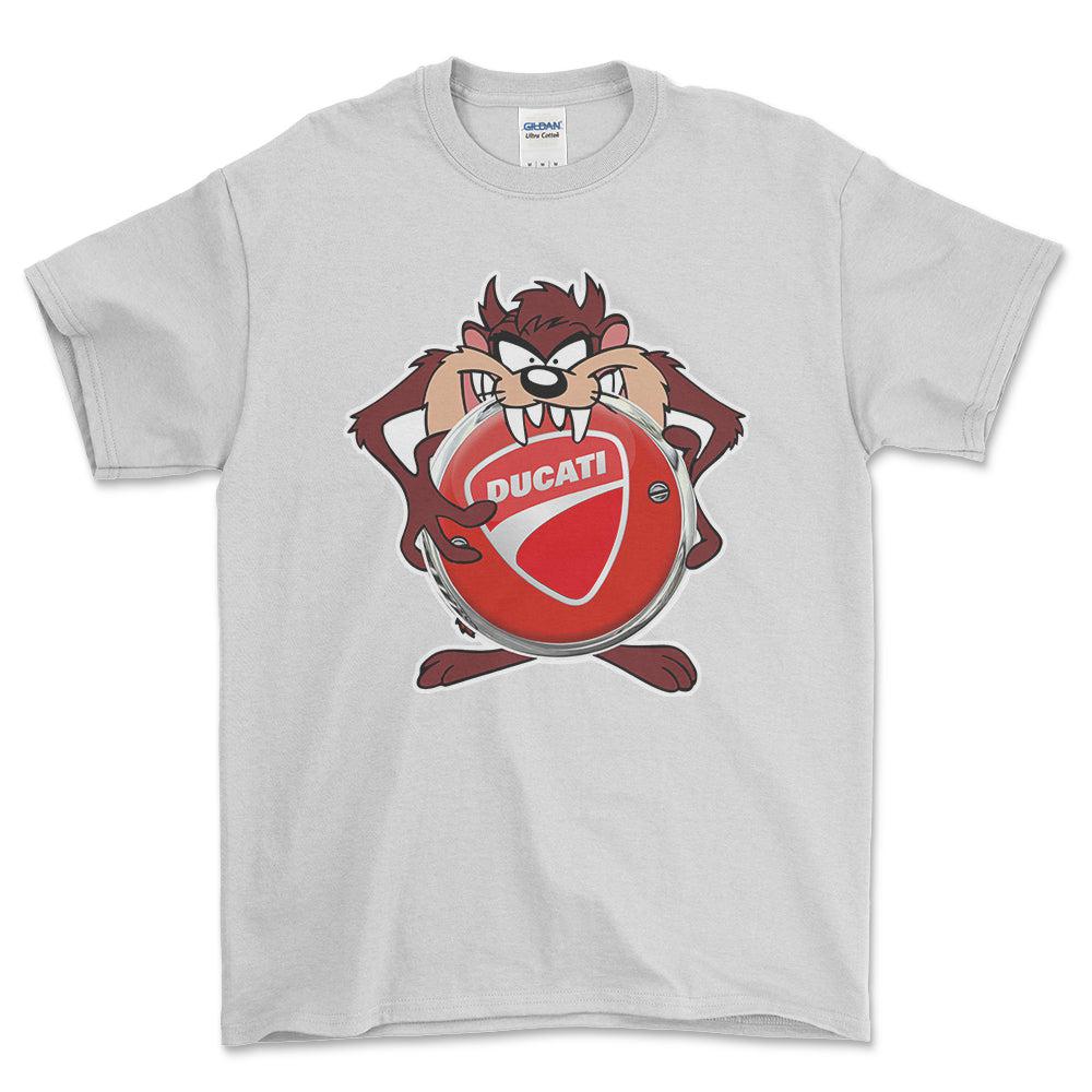 Ducati TAZ Unisex T-Shirt , Bomuld-Beklædning-Ducati-Hvid-S-Forside-Garage Culture Shop- garage - man cave - merchandise